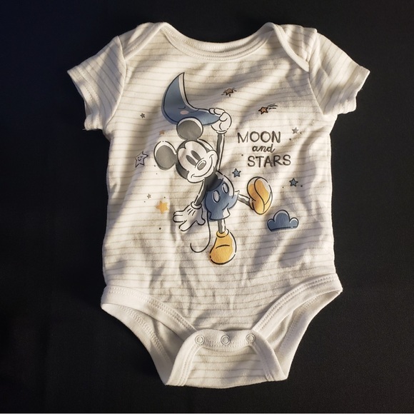 Disney Baby Moon & Stars Striped Short Sleeve One‎ Piece 3-6M - Picture 1 of 3